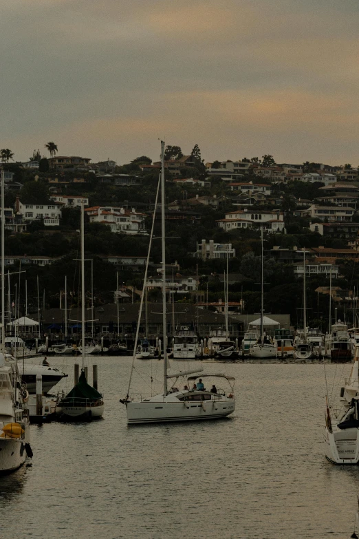 a number of boats in a body of water, by Simon Marmion, pexels contest winner, renaissance, southern california, late summer evening, panoramic, bored ape yacht club