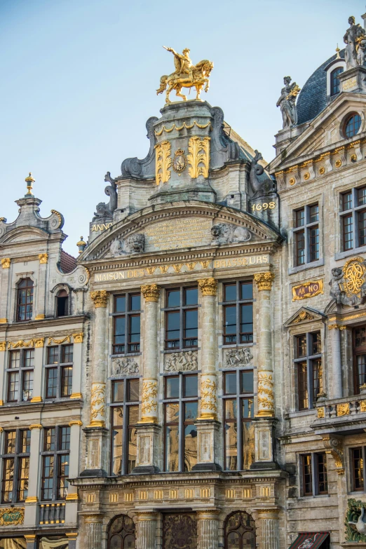 the grand place in brussels, france, fan favorite, ornate with gold trimmings, exterior, square