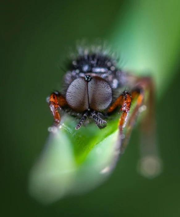 a close up of a bug on a leaf, a macro photograph, by Sebastian Spreng, pexels contest winner, hurufiyya, fierce expression 4k, portrait of small, undertailed, close full body shot