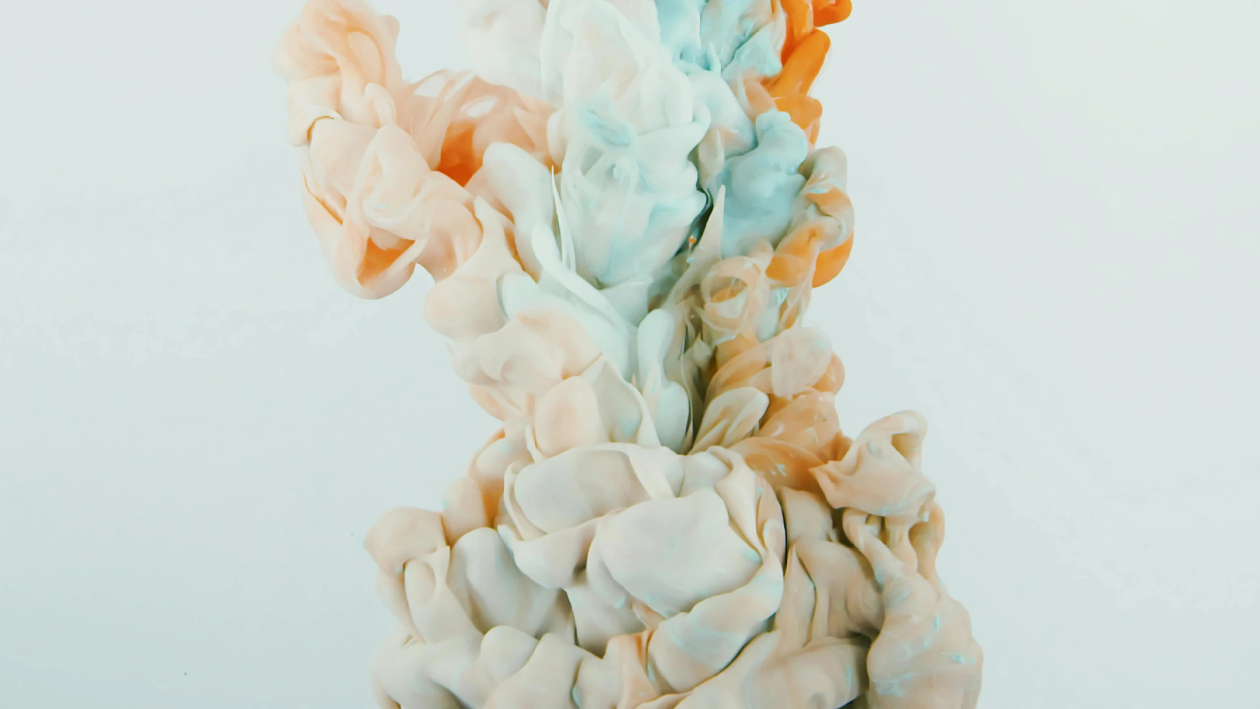 a close up of a vase on a table, inspired by Alberto Seveso, unsplash contest winner, generative art, cotton candy clouds, phone wallpaper, orange pastel colors, flowing cloth and smoke