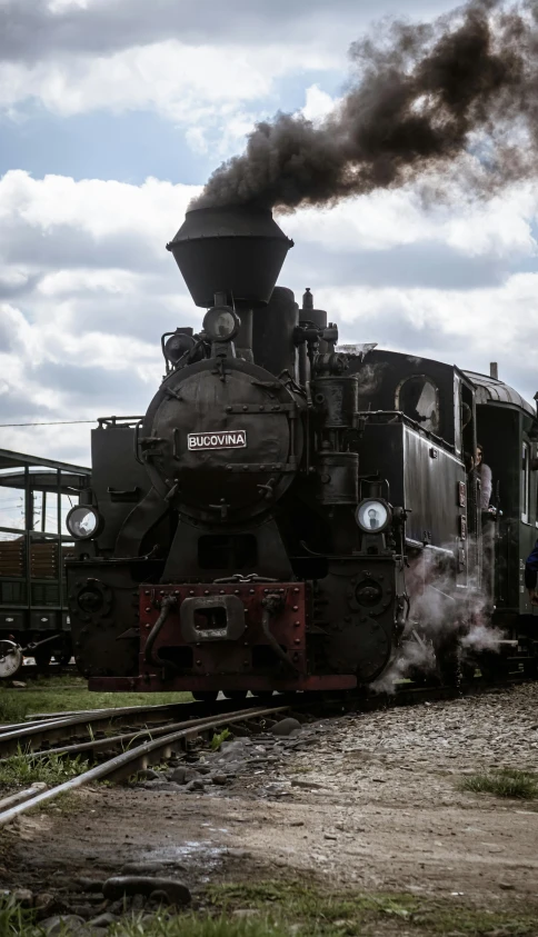 a steam engine train traveling down train tracks, a portrait, by Tadeusz Makowski, pixabay, square, high quality photo, full frame image, train station in summer