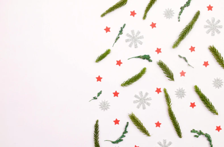 a christmas tree made of evergreen branches and snowflakes, inspired by Ernest William Christmas, trending on pexels, folk art, background image, broken toys are scattered around, minimalist wallpaper, bright stars