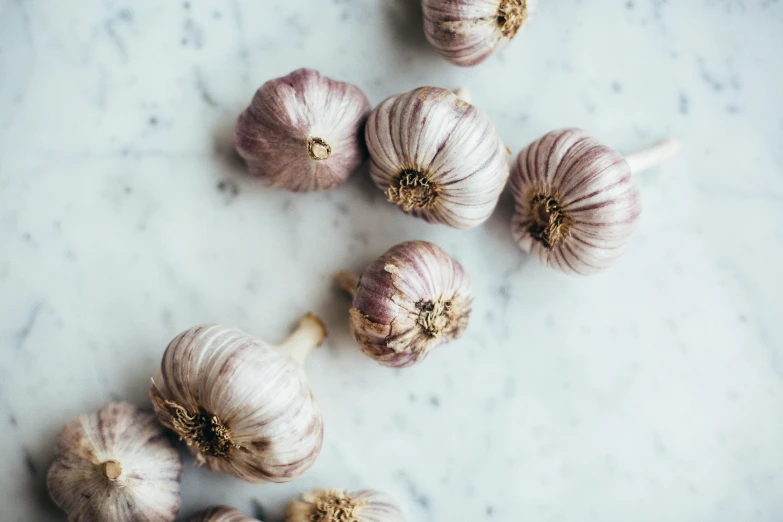 a bunch of garlic sitting on top of a marble counter, by Carey Morris, trending on unsplash, silver haired, soup, short light grey whiskers, transparent background