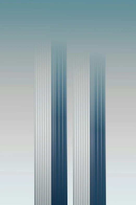 two tall buildings that are next to each other, an album cover, inspired by Ryoji Ikeda, unsplash, generative art, blue gray, high detailed thin stalagtites, blue gradient, diana levin