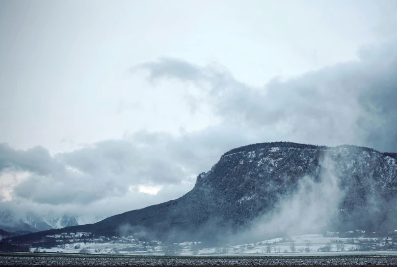 an island in the middle of some snow