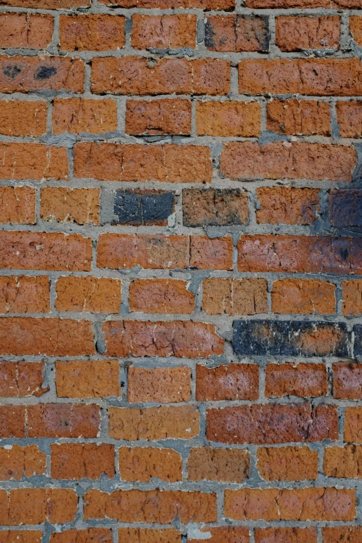 a close up of a person on a cellphone on a brick wall