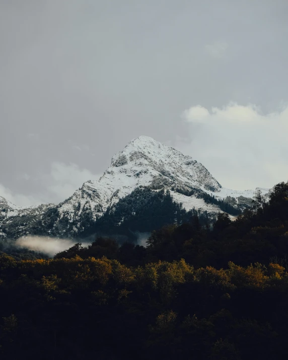 mountains with a very cloudy sky and a few clouds