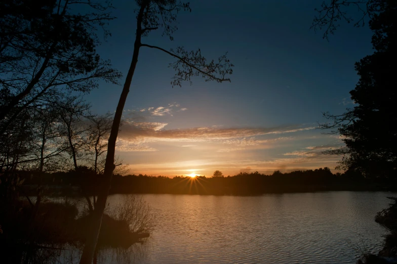 the sun is setting over a body of water, visual art, william penn state forest, photograph, 1450, fan favorite