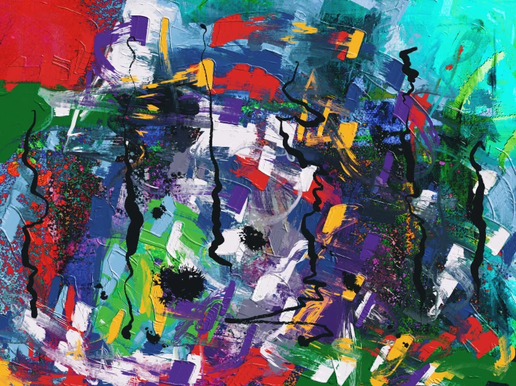 a painting with many different colors on it, an abstract painting, inspired by Jean-Paul Riopelle, pexels, abstract art, 144x144 canvas, artwork, deep vivid colors, vivid)