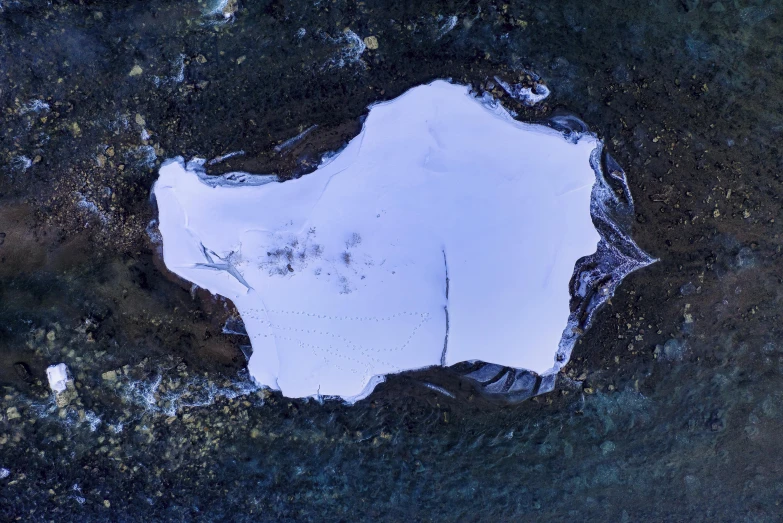 this is an aerial s of some ice covered water