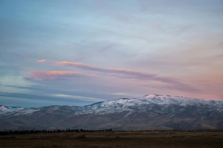 a big snowy mountain with a cloudy sky