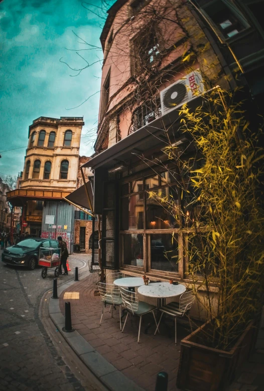 an image of a street scene taken from outside