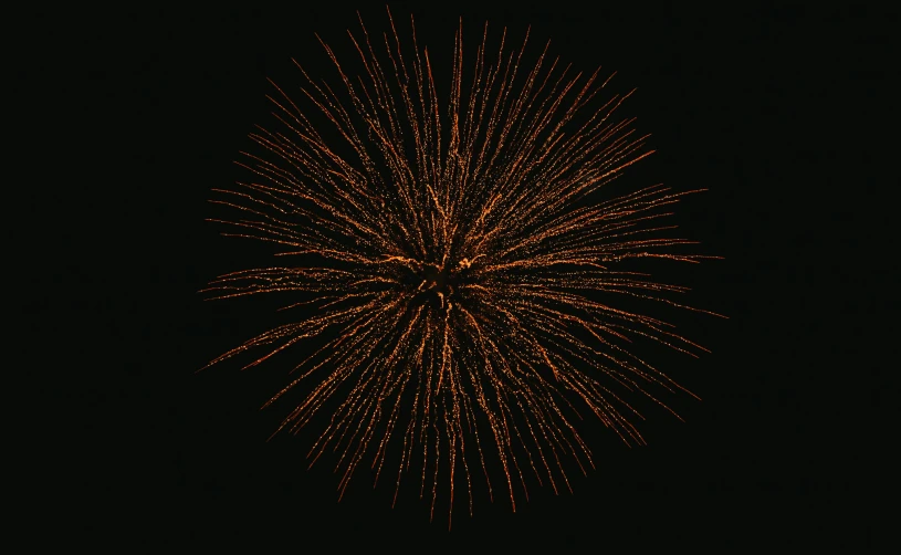 a firework exploding in the night sky, a digital rendering, by Attila Meszlenyi, pexels, black and orange, 3/4 view from below, decoration, photo illustration