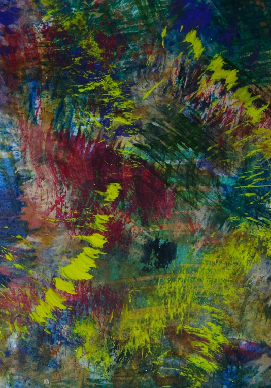 a painting with a lot of colors on it, an abstract drawing, inspired by Gerhard Richter, lyrical abstraction, colored feathers, yellow, textile print, animation still