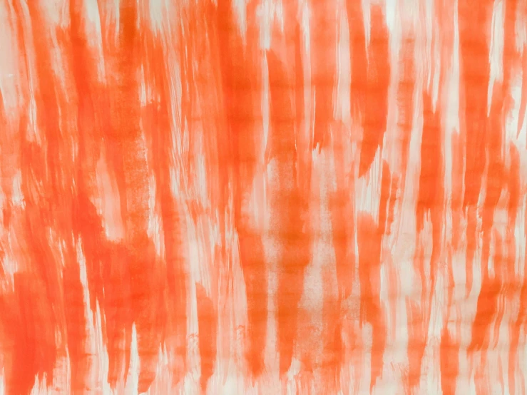an orange and white painting on a wall, inspired by Christo, abstract expressionism, tie-dye, synthetic polymer paint on linen, thumbnail, coral