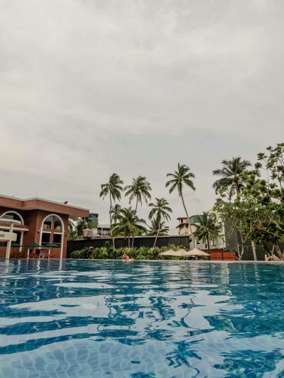 the building is right next to the pool