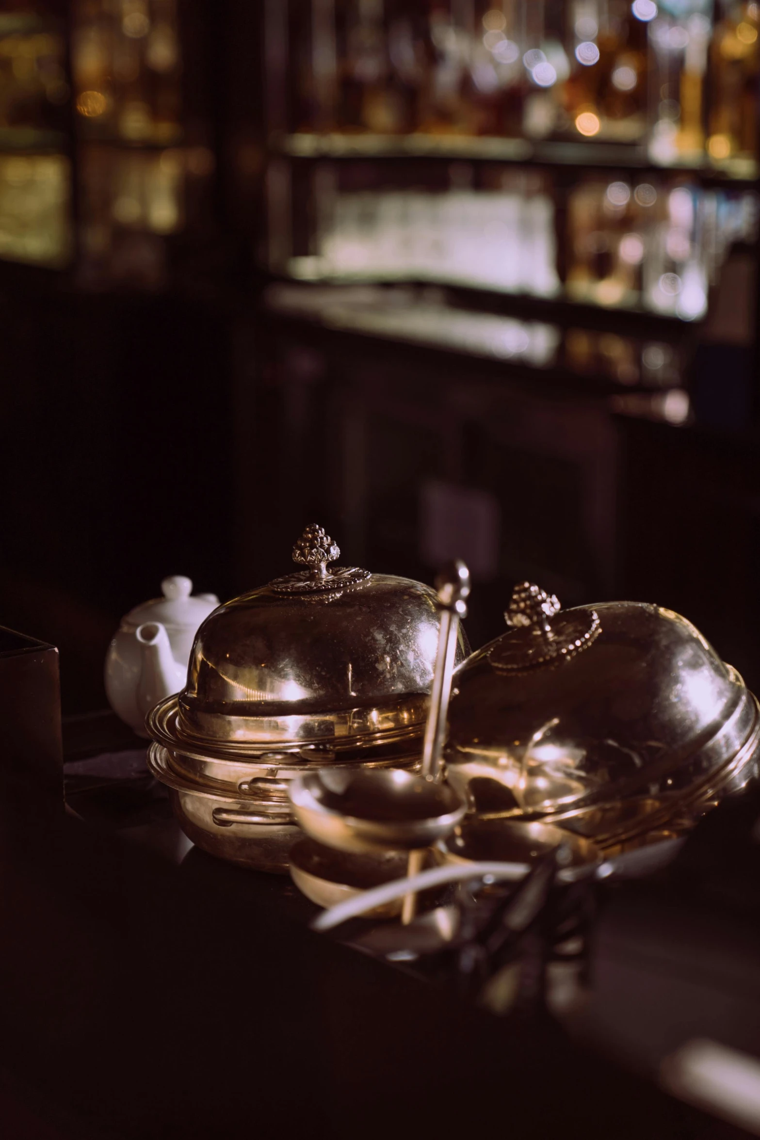 some silverware and silverware sitting on a tray