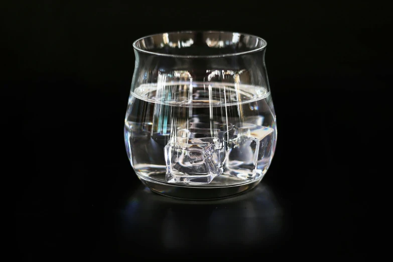 the inside of a glass filled with water