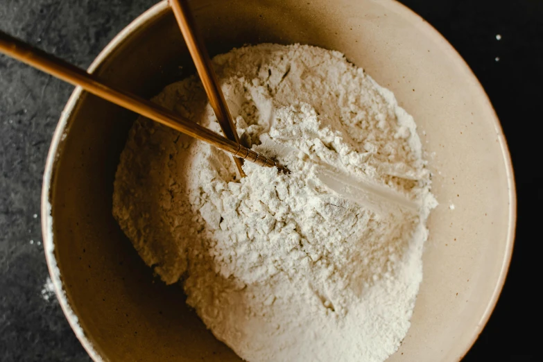 a bowl of flour with chopsticks in it, trending on pexels, background image, botanicals, thick lining, thumbnail