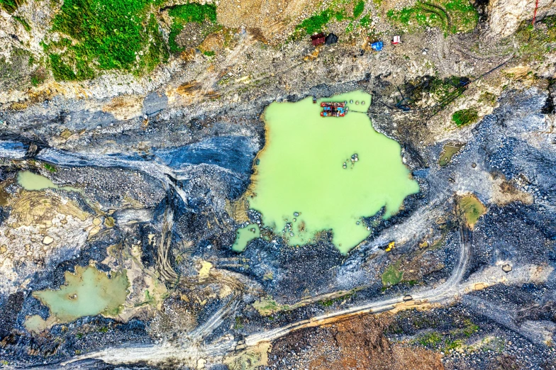 this is a satellite image of a green lakes