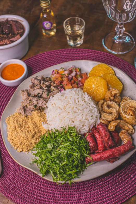 a plate of food sitting on top of a table, dau-al-set, brasil, flatlay, ground - level medium shot, samsara