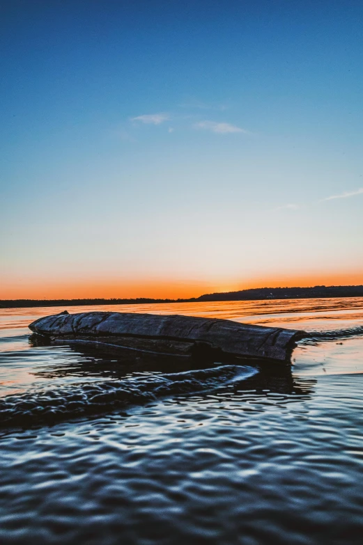 a boat floating on top of a body of water, unsplash, sunset panorama, slide show, washed up, full frame image