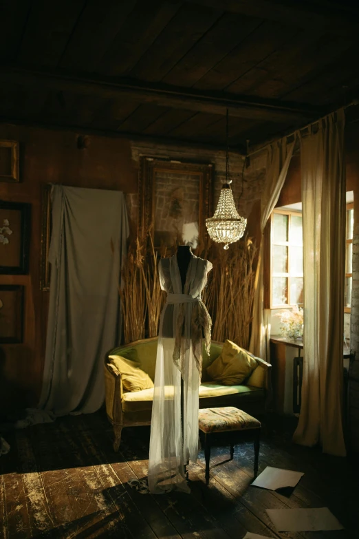 mannequin standing in room of abandoned house