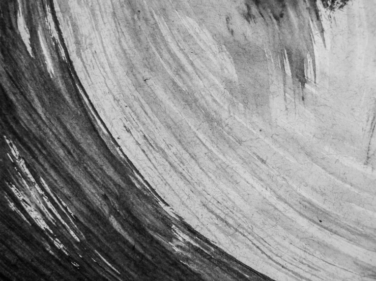 a man riding a wave on top of a surfboard, an abstract drawing, inspired by Hans Hartung, pexels, abstract art, high texture detail), black chalk, texture detail, great wave