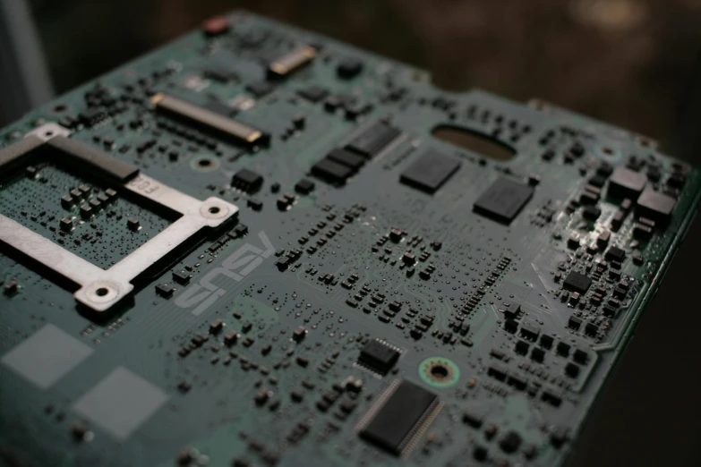 a close up of a computer motherboard, a computer rendering, unsplash, assemblage, xbox series x, profile picture 1024px, handheld, subtitles