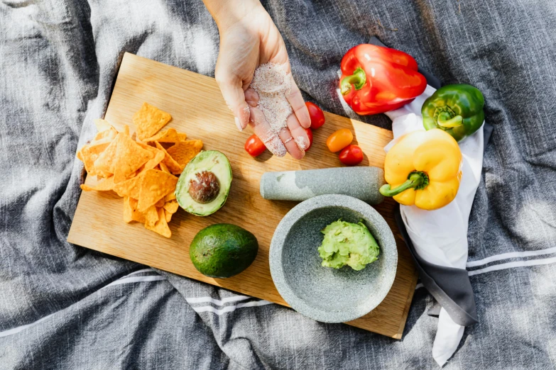 a person preparing food on a cutting board, by Julia Pishtar, condorito, various posed, fan favorite, linen