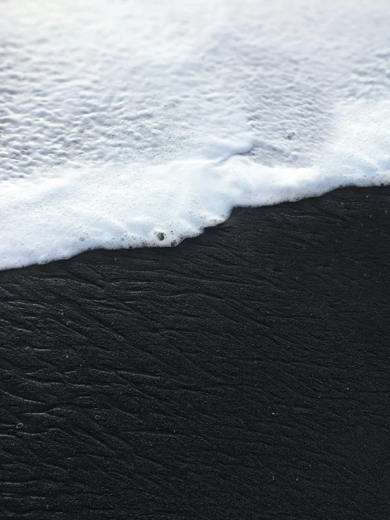 a close up of a wave on a beach, inspired by Vija Celmins, unsplash contest winner, plasticien, panel of black, antarctica, background image