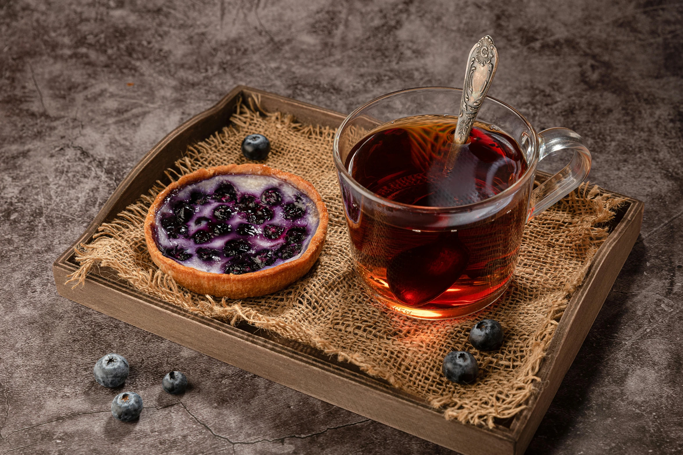 a cup of tea and a bowl of blueberries, a portrait, trending on pexels, hurufiyya, dark purple crown, pastry, avatar image, slim