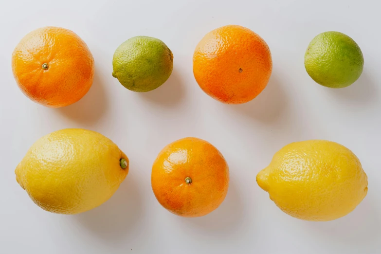 a group of lemons, limes, and oranges on a white surface, trending on pexels, detailed product image, 6 pack, multiple stories, thumbnail