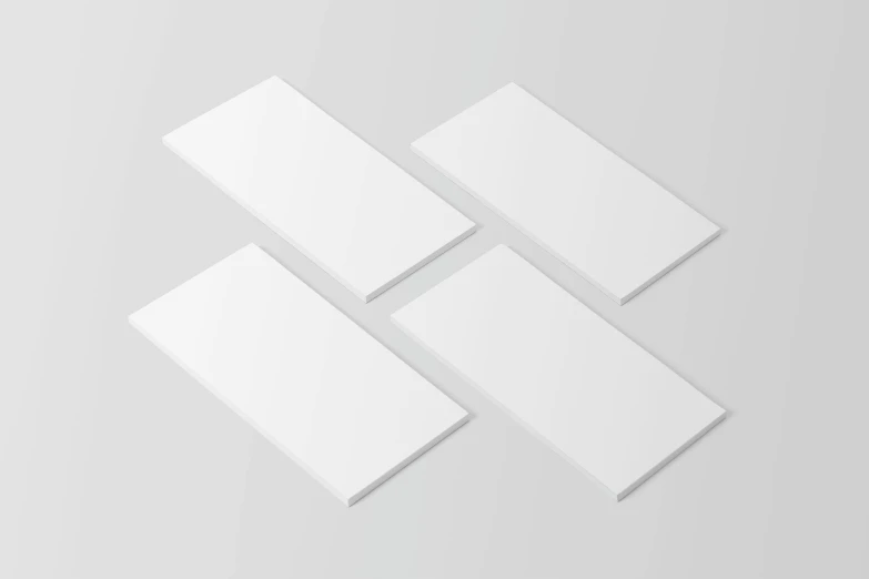 three blank white cards stacked on top of each other, an illustration of, superflat, isometric viewpoint, vector svg, product introduction photo, floor tiles