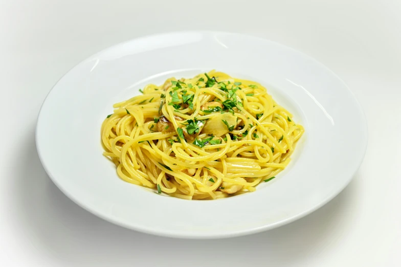 a close up of a plate of food on a table, served with pasta, 🐿🍸🍋, golden raito, 1x