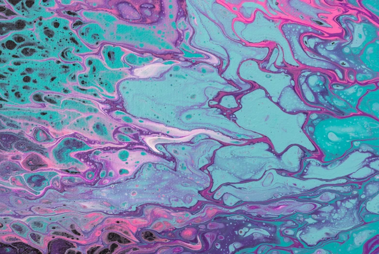 a close up of a purple and blue painting, an album cover, trending on pexels, colourful slime, marbled, teal and pink, 144x144 canvas