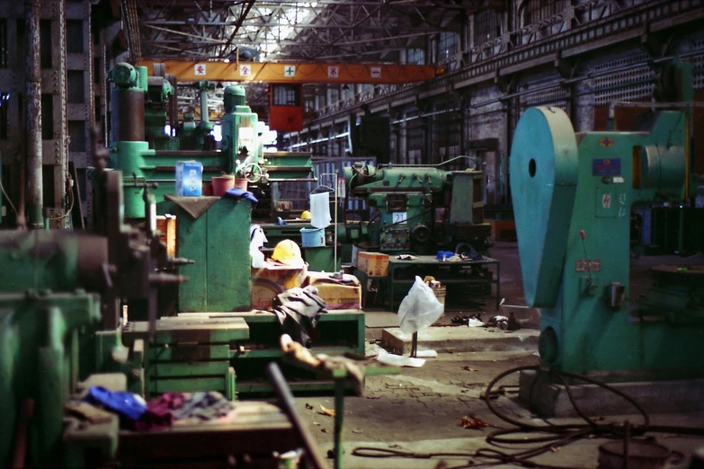 a large factory area has machines and equipment