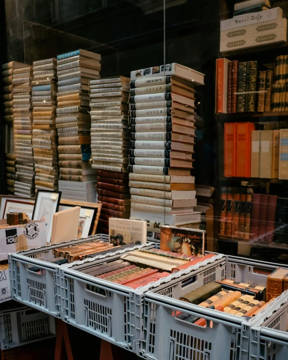 a book store filled with lots of books, a screenshot, pexels contest winner, modernism, educational display case, non-binary, scrapbook, a quaint