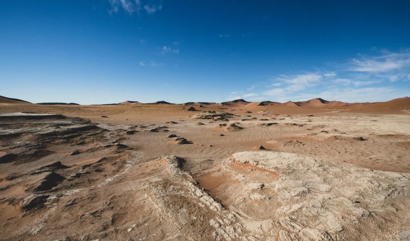 a barren terrain in the middle of an arid region