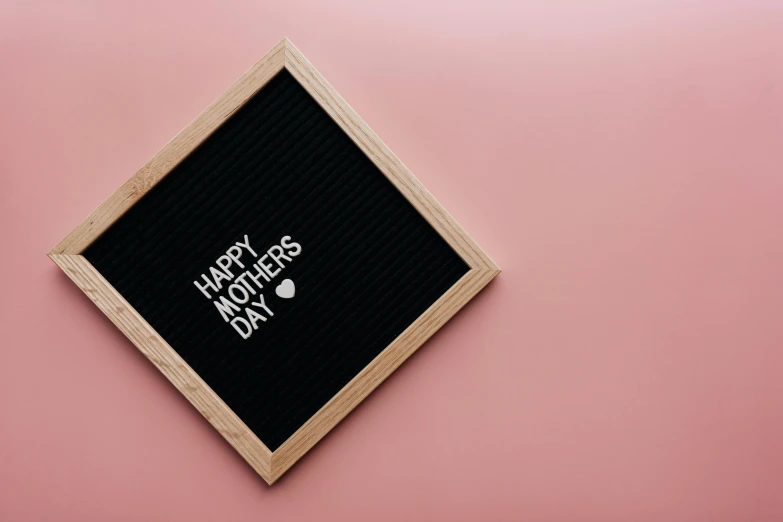 a black board with the words happy mothers's day written on it, pexels contest winner, hurufiyya, square, minimal pink palette, ad image, lesbians