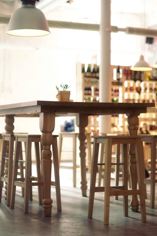 a table that has some chairs under it