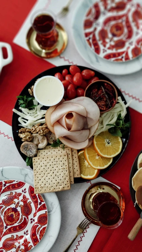 a close up of food on a plate on a table