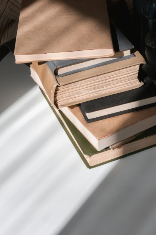 a camera sitting on top of a pile of books, muted browns, thumbnail, overview, leaked image