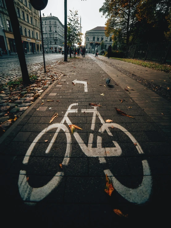 bicycle track with an ad on the road to give people safety