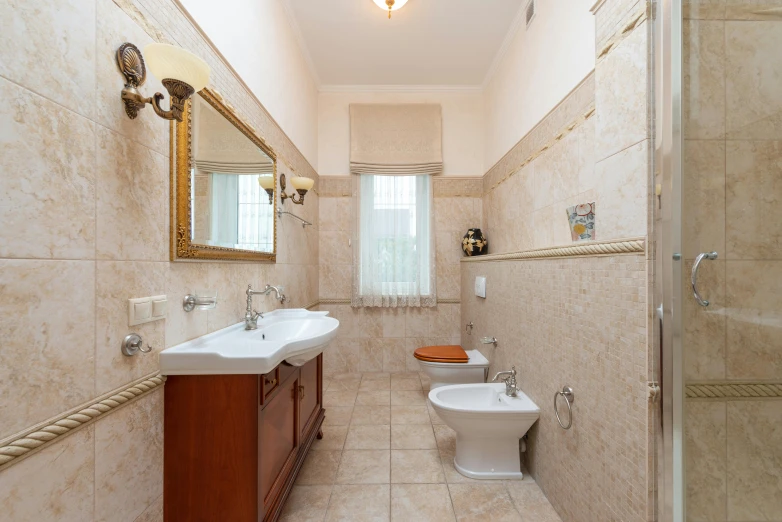 this is a long view of the bathroom in someones house