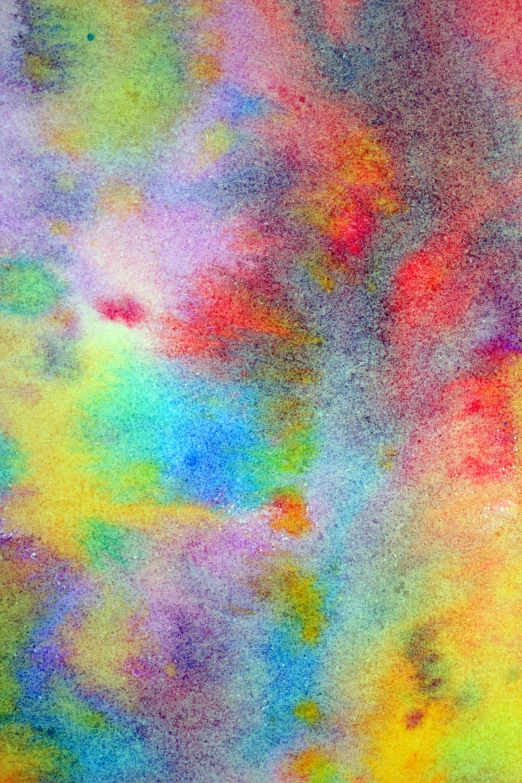 a painting with a lot of colors on it, inspired by Howardena Pindell, trending on unsplash, color field, generative art nebula, drawn with crayons, soft gradient texture, extremely grainy