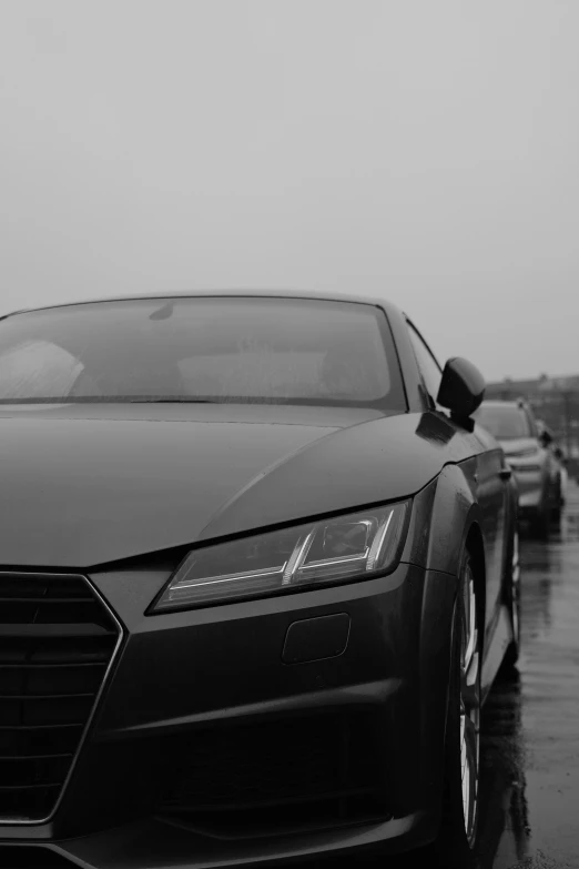 black and white po of an audi car