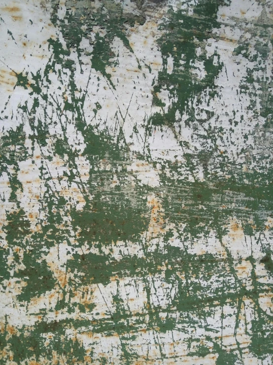 a close up of a wall with paint on it, an album cover, inspired by Richter, heavy green, ((woodblock)), very accurate coherent image, rusty
