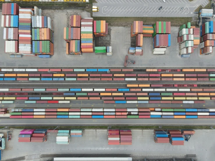 a group of trucks parked next to each other in a parking lot, by Werner Gutzeit, pexels contest winner, knolling, shipping containers, 64x64, nadav kander