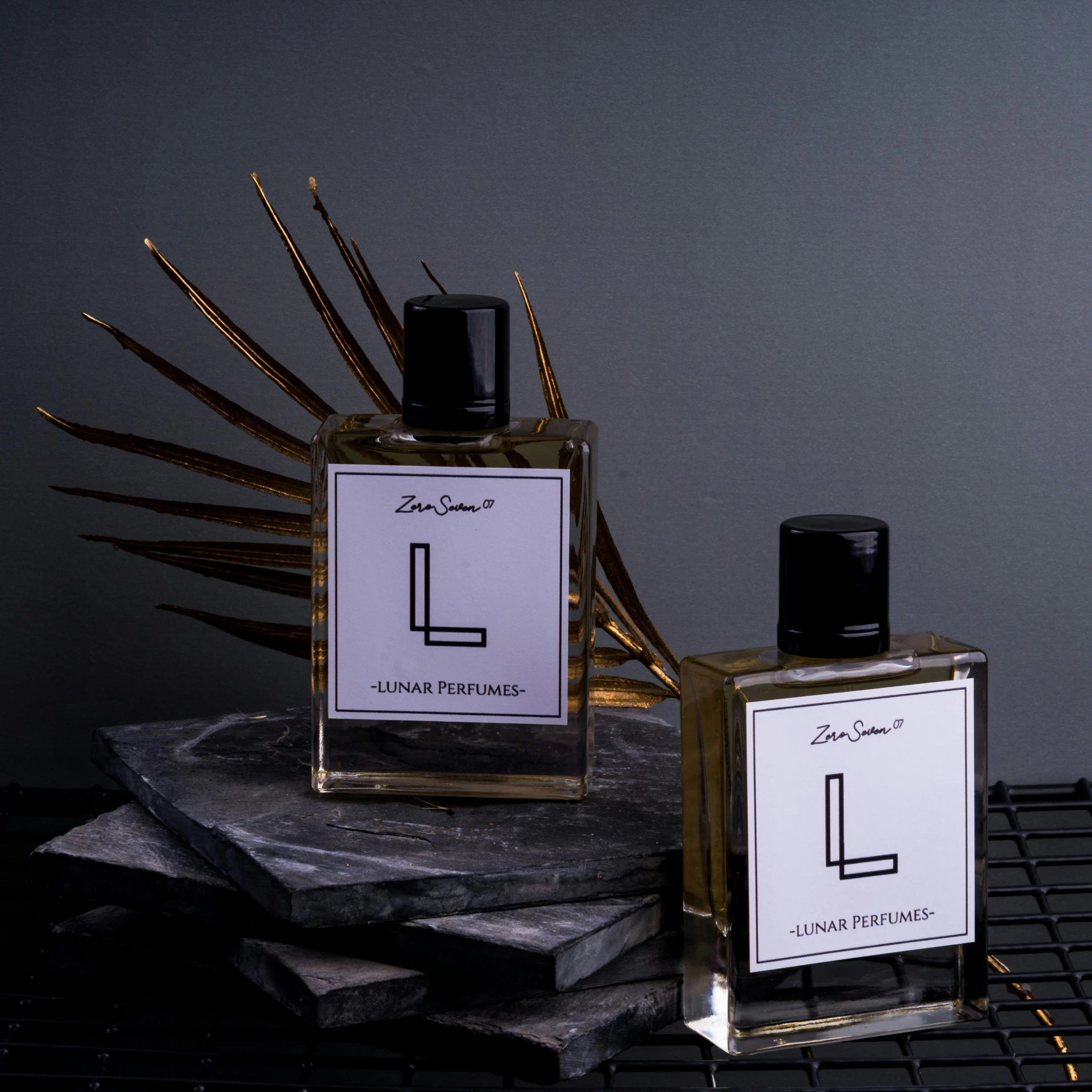 a couple of bottles of perfume sitting on top of a table, inspired by Luis Paret y Alcazar, letterism, limbo, square, premium, performance